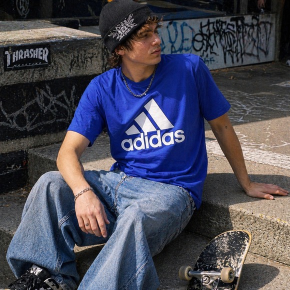 adidas Other - Adidas Mens Royal Blue Graphic Logo T-Shirt XLT Tall Short Sleeve Tee NWT
